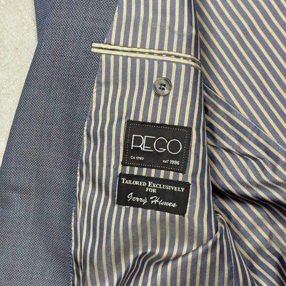 Coppley 1881 Blazer Iridescente Wool Sport Coat Birdseye Blue 46L - Picture 8 of 9